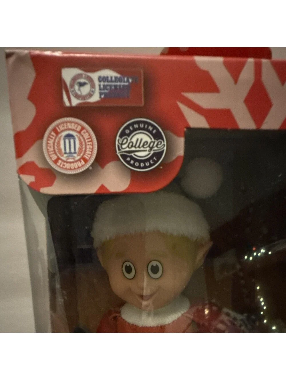FOCO Christmas Elf Figurine Red/White Free Standing Plastic KDF0518-00001
